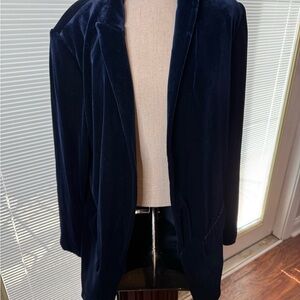 *NWT* White House Black Market Velvet Relaxed Blazer In Byzantine Blue
